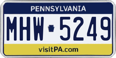 PA license plate MHW5249