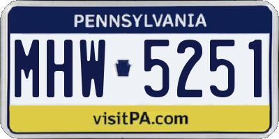 PA license plate MHW5251