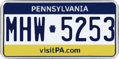 PA license plate MHW5253