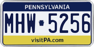 PA license plate MHW5256