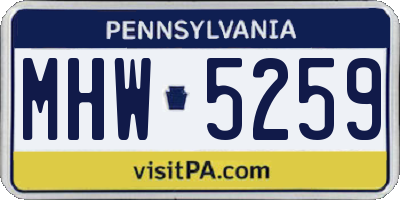 PA license plate MHW5259