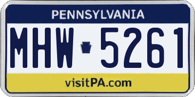 PA license plate MHW5261