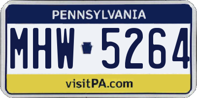PA license plate MHW5264