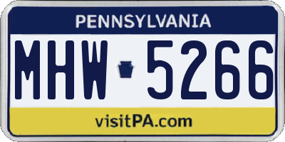 PA license plate MHW5266