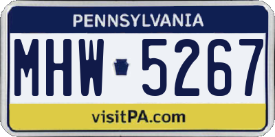 PA license plate MHW5267