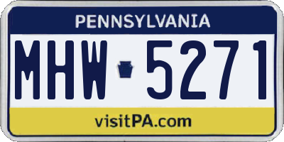 PA license plate MHW5271