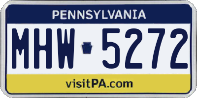 PA license plate MHW5272