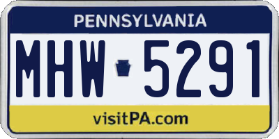 PA license plate MHW5291
