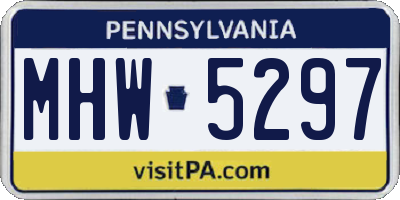 PA license plate MHW5297