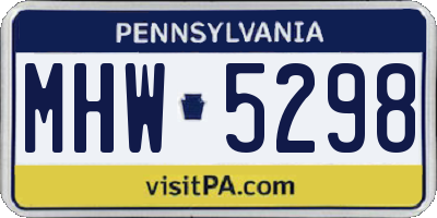 PA license plate MHW5298