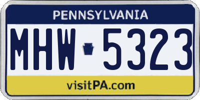 PA license plate MHW5323