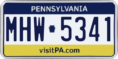 PA license plate MHW5341