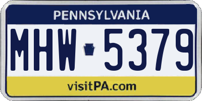 PA license plate MHW5379