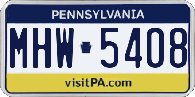 PA license plate MHW5408