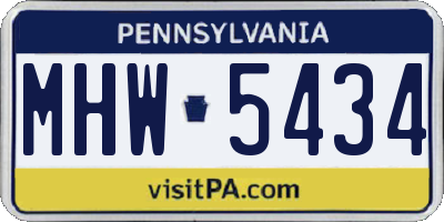 PA license plate MHW5434