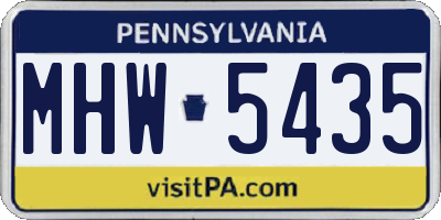 PA license plate MHW5435