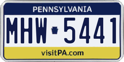 PA license plate MHW5441
