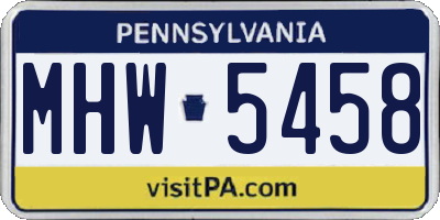 PA license plate MHW5458
