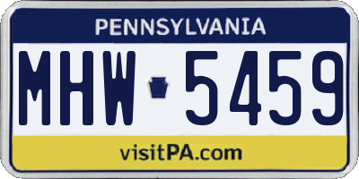 PA license plate MHW5459