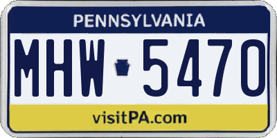 PA license plate MHW5470