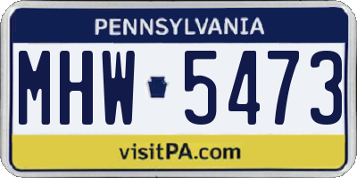 PA license plate MHW5473
