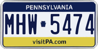 PA license plate MHW5474