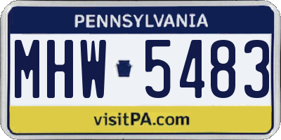 PA license plate MHW5483