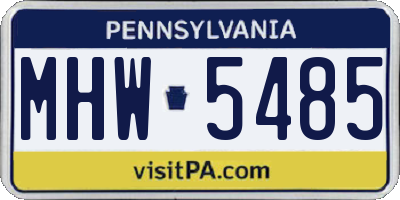 PA license plate MHW5485