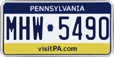 PA license plate MHW5490