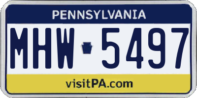 PA license plate MHW5497