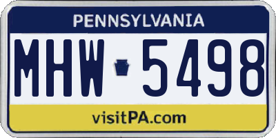 PA license plate MHW5498