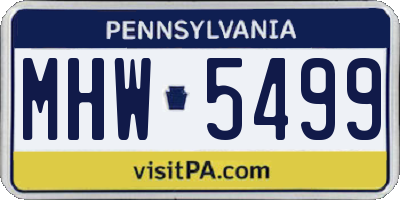 PA license plate MHW5499