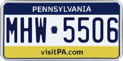 PA license plate MHW5506