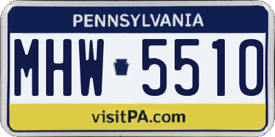 PA license plate MHW5510