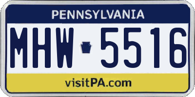 PA license plate MHW5516
