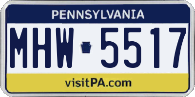 PA license plate MHW5517