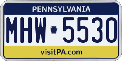 PA license plate MHW5530