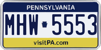 PA license plate MHW5553