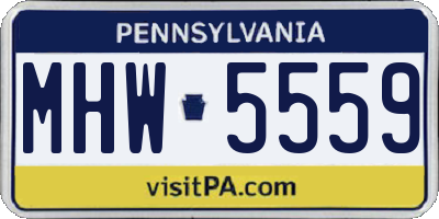 PA license plate MHW5559