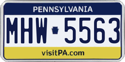PA license plate MHW5563