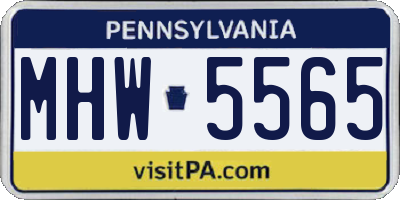 PA license plate MHW5565