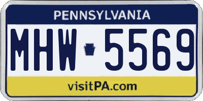 PA license plate MHW5569