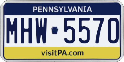PA license plate MHW5570
