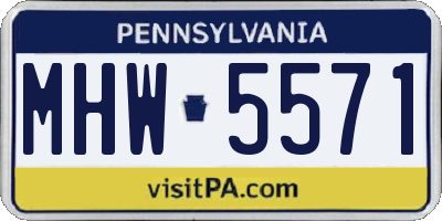 PA license plate MHW5571