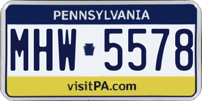 PA license plate MHW5578