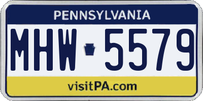 PA license plate MHW5579