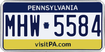 PA license plate MHW5584