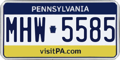 PA license plate MHW5585