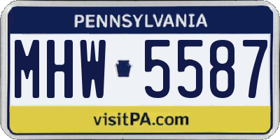 PA license plate MHW5587