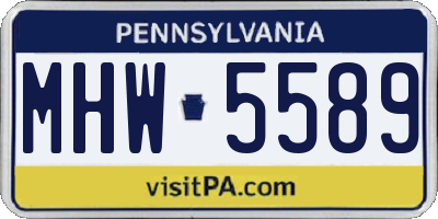 PA license plate MHW5589